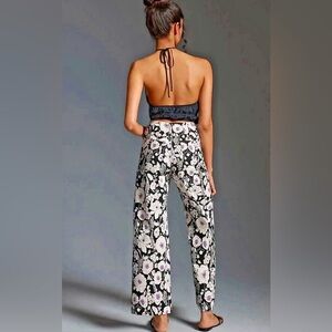 Anthropologie Maeve Colette Crop Wide Leg Pants – Black Floral, Size 29